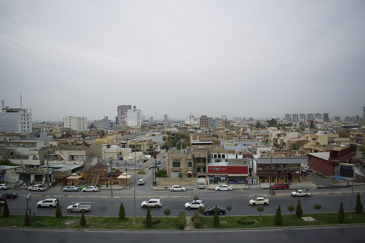 The modern Erbil cityscape viewed from a hotel rooftop, the best base for hotels in Iraq's Kurdistan Region