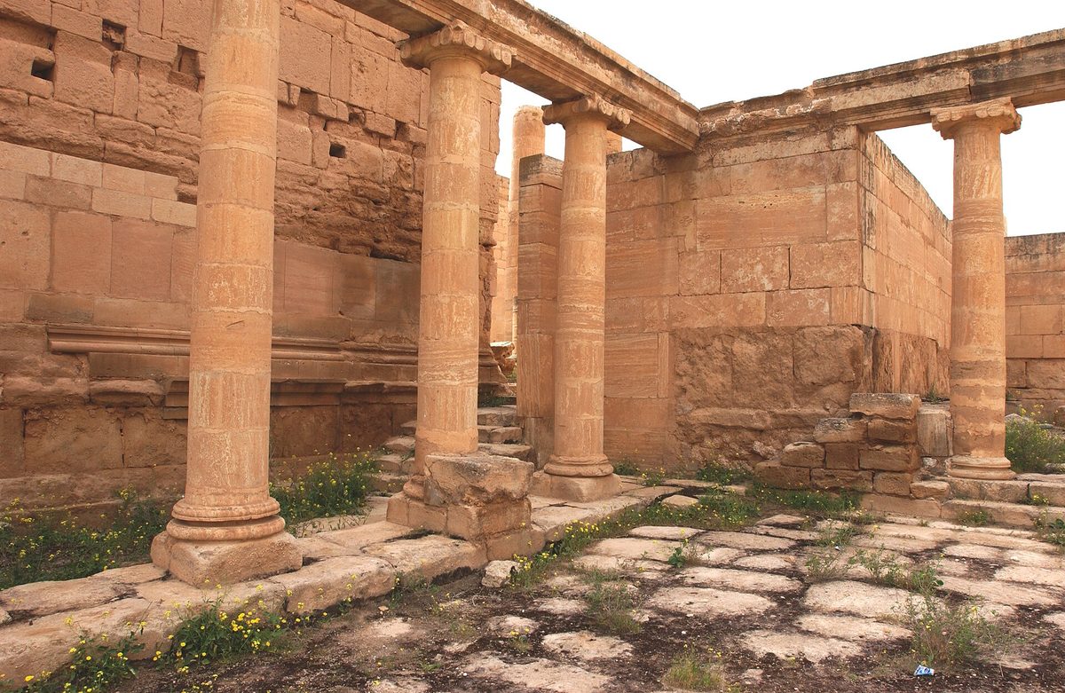 Columns of the temple complex at Hatra, the Parthian desert city and Iraq's first UNESCO World Heritage Site