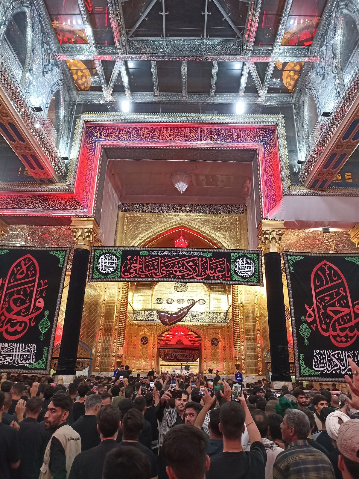 The shrine of Abbas ibn Ali in Karbala during Arbaeen, August 2025