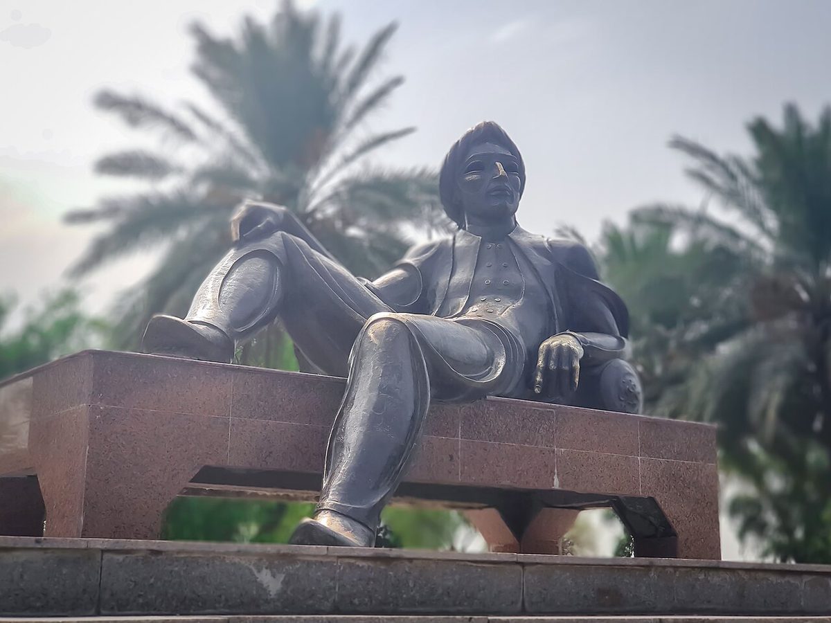 The Shahryar statue on Baghdad's Abu Nuwas corniche beside the Tigris